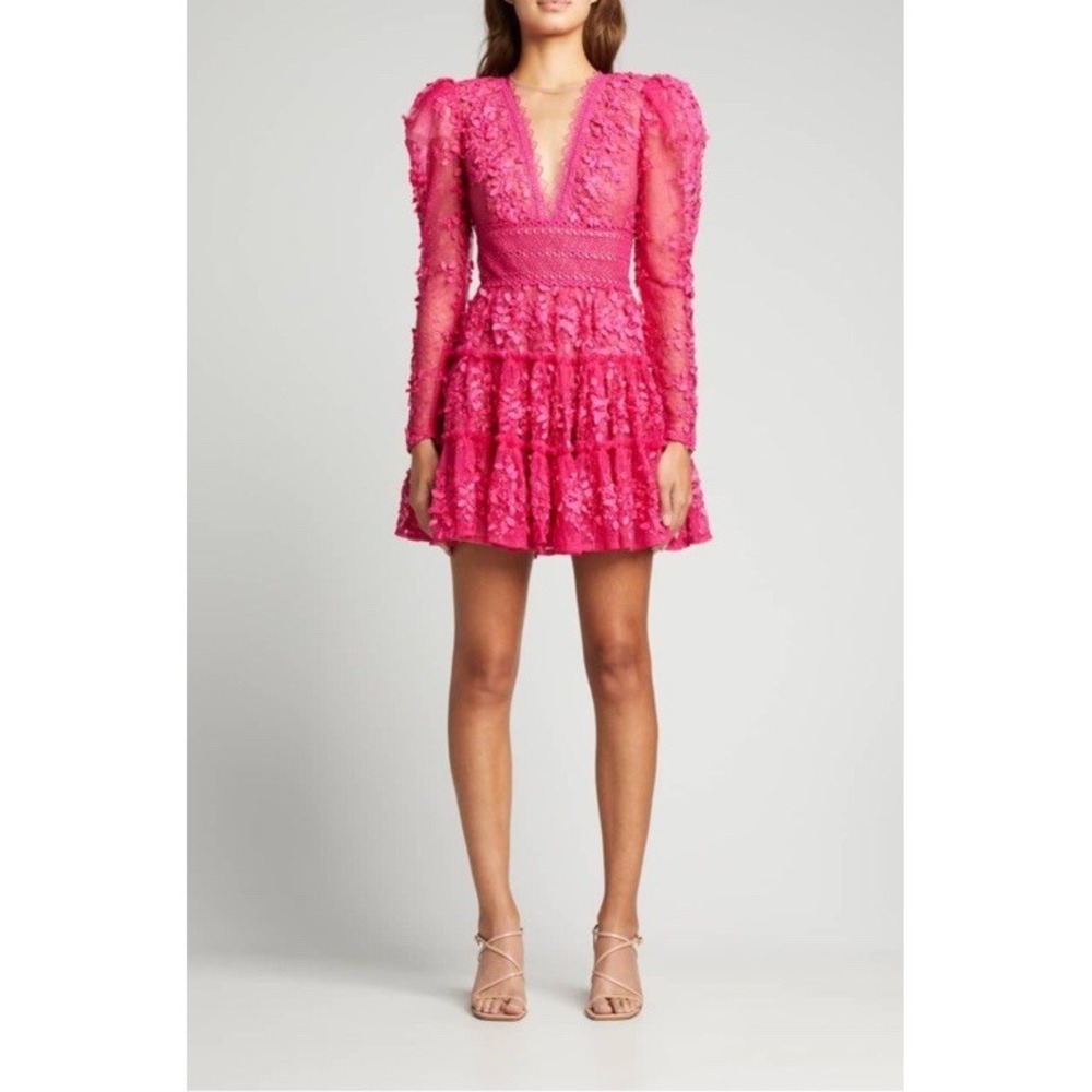 NWT BRONX AND BANCO Megan tiered guipure lace mini dress UK/AU 12, US 8L